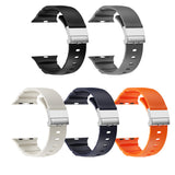 Apple Watch 42mm Zore KRD-145 Metal Tokalı Silikon Kordon Turuncu