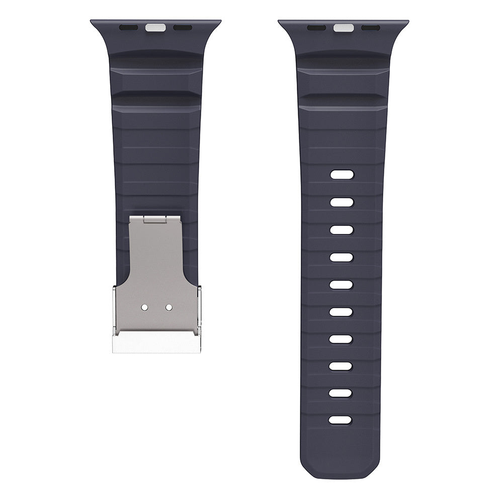 Apple Watch 42mm Zore KRD-145 Metal Tokalı Silikon Kordon Turuncu