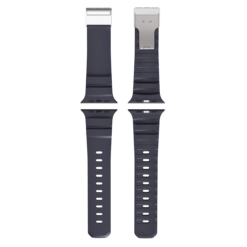 Apple Watch 42mm Zore KRD-145 Metal Tokalı Silikon Kordon Turuncu