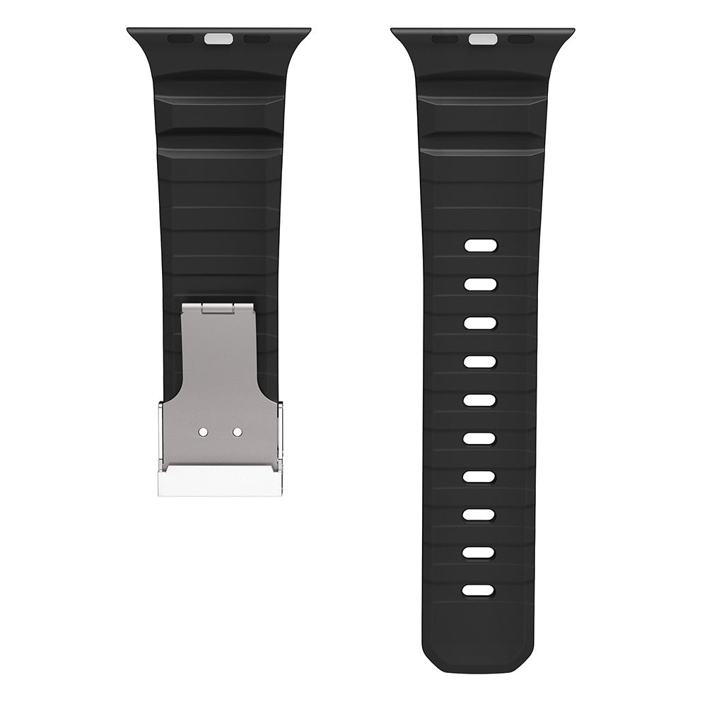 Apple Watch 42mm Zore KRD-145 Metal Tokalı Silikon Kordon Turuncu
