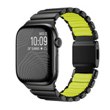 Apple Watch 42mm Zore KRD-152 Titanyum Silikon Kordon Siyah-Yeşil