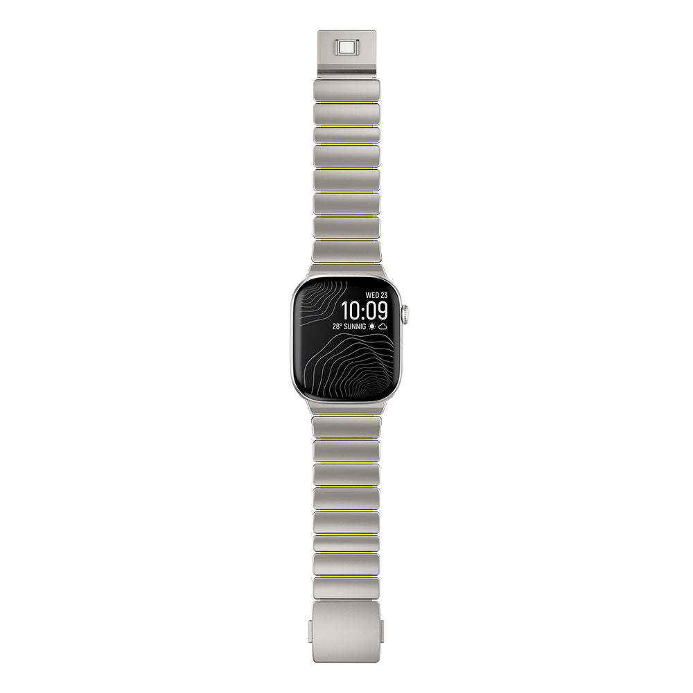 Apple Watch 42mm Zore KRD-152 Titanyum Silikon Kordon Gri-Yeşil