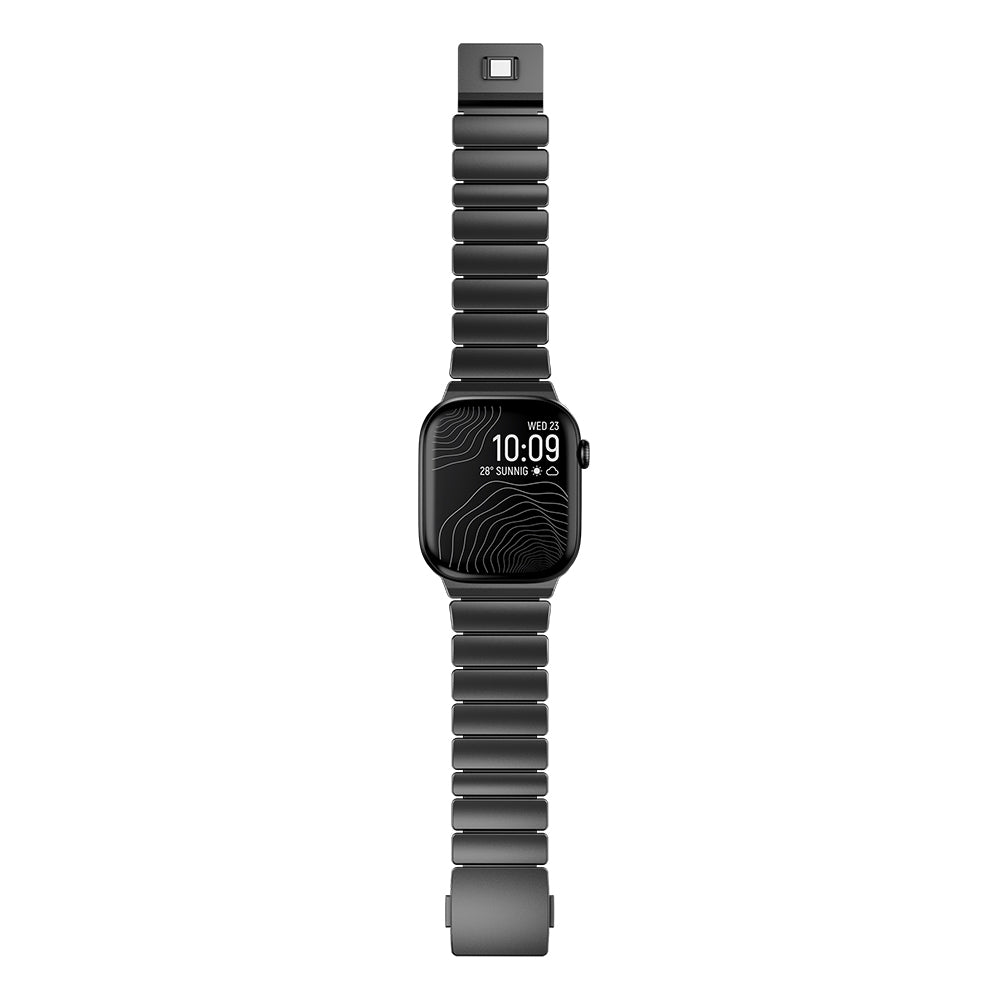Apple Watch 42mm Zore KRD-152 Titanyum Silikon Kordon Gri-Turuncu