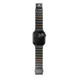 Apple Watch 42mm Zore KRD-152 Titanyum Silikon Kordon Gri-Turuncu