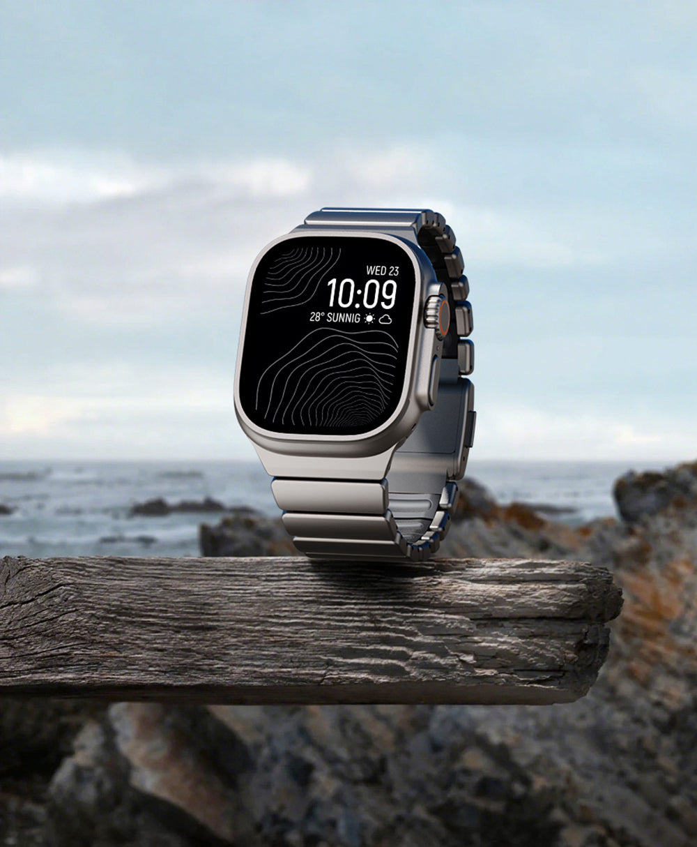 Apple Watch 42mm Zore KRD-152 Titanyum Silikon Kordon Gri-Turuncu