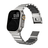 Apple Watch 42mm Zore KRD-152 Titanyum Silikon Kordon Gri-Turuncu