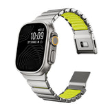 Apple Watch 42mm Zore KRD-152 Titanyum Silikon Kordon Gri-Yeşil