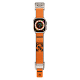 Apple Watch 42mm Zore KRD-154 Naylon Kumaş Hasır Örgülü Kordon Gri-Turuncu