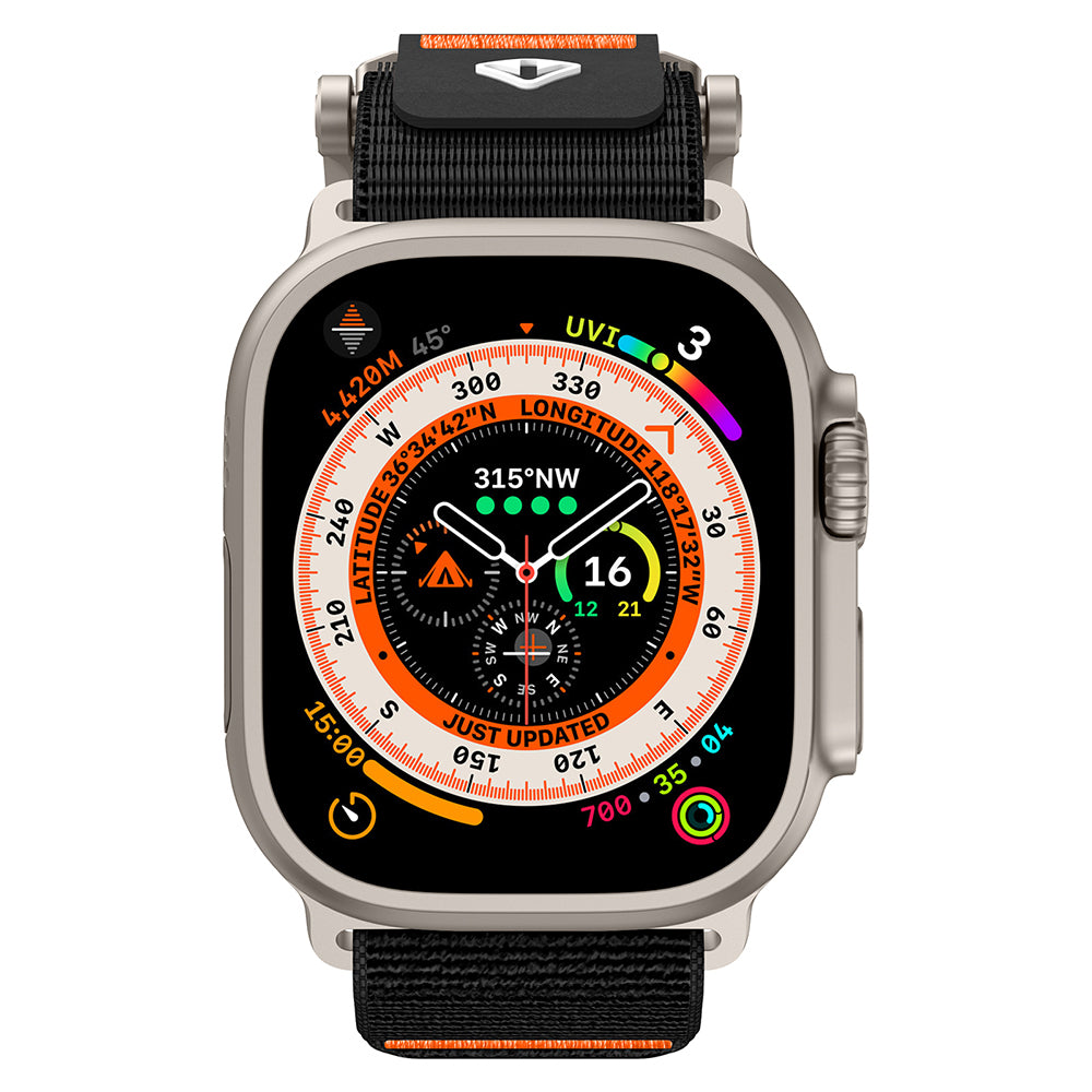 Apple Watch 42mm Zore KRD-154 Naylon Kumaş Hasır Örgülü Kordon Gri-Siyah
