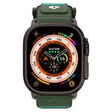 Apple Watch 42mm Zore KRD-154 Naylon Kumaş Hasır Örgülü Kordon Siyah-Yeşil