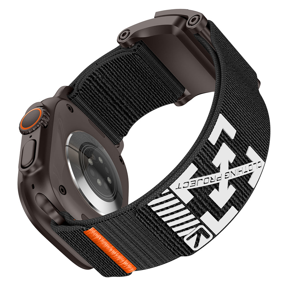 Apple Watch 42mm KRD-154 Naylon Kumaş Hasır Örgülü Kordon Siyah
