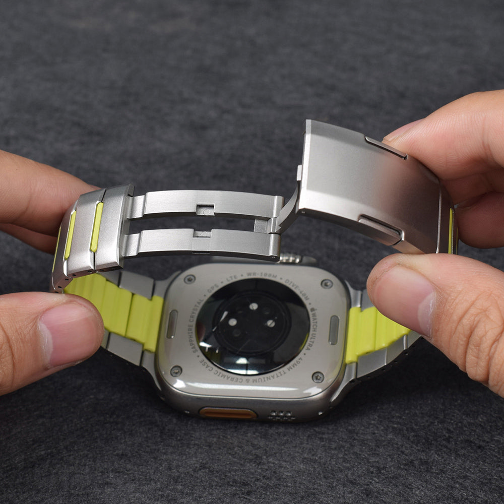 Apple Watch 42mm Zore KRD-155 Metal Silikon Kordon Siyah