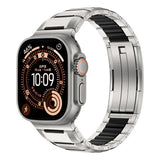 Apple Watch 42mm Zore KRD-155 Metal Silikon Kordon Titanyum-Siyah
