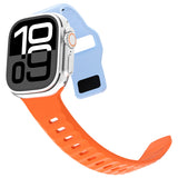 Apple Watch 42mm Zore KRD-160 Silikon Kordon Strap Kayış Mavi-Turuncu