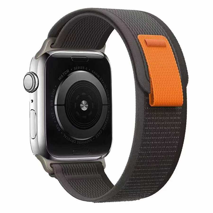 Apple Watch 42mm Zore KRD-77 Hasır Kordon Gri-Mavi