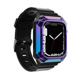 Apple Watch 42mm Zore KRD-88 Sert PC Kasa Koruyuculu Silikon Kordon Mor