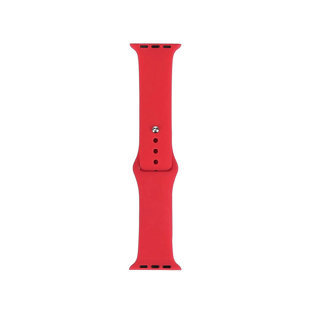 Apple Watch 44mm Band Serisi Klasik Kordon Silikon Strap Kayış Scarlet