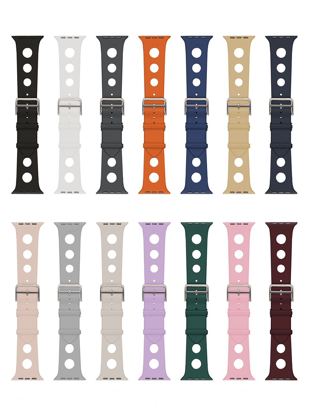 Apple Watch 44mm Delikli Tasarım Zore KRD-147 Silikon Kordon Starlight