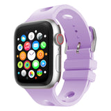 Apple Watch 44mm Delikli Tasarım Zore KRD-147 Silikon Kordon Lila
