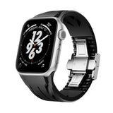 Apple Watch 44mm KRD-127 Metal Tokalı Silikon Kordon Kırmızı