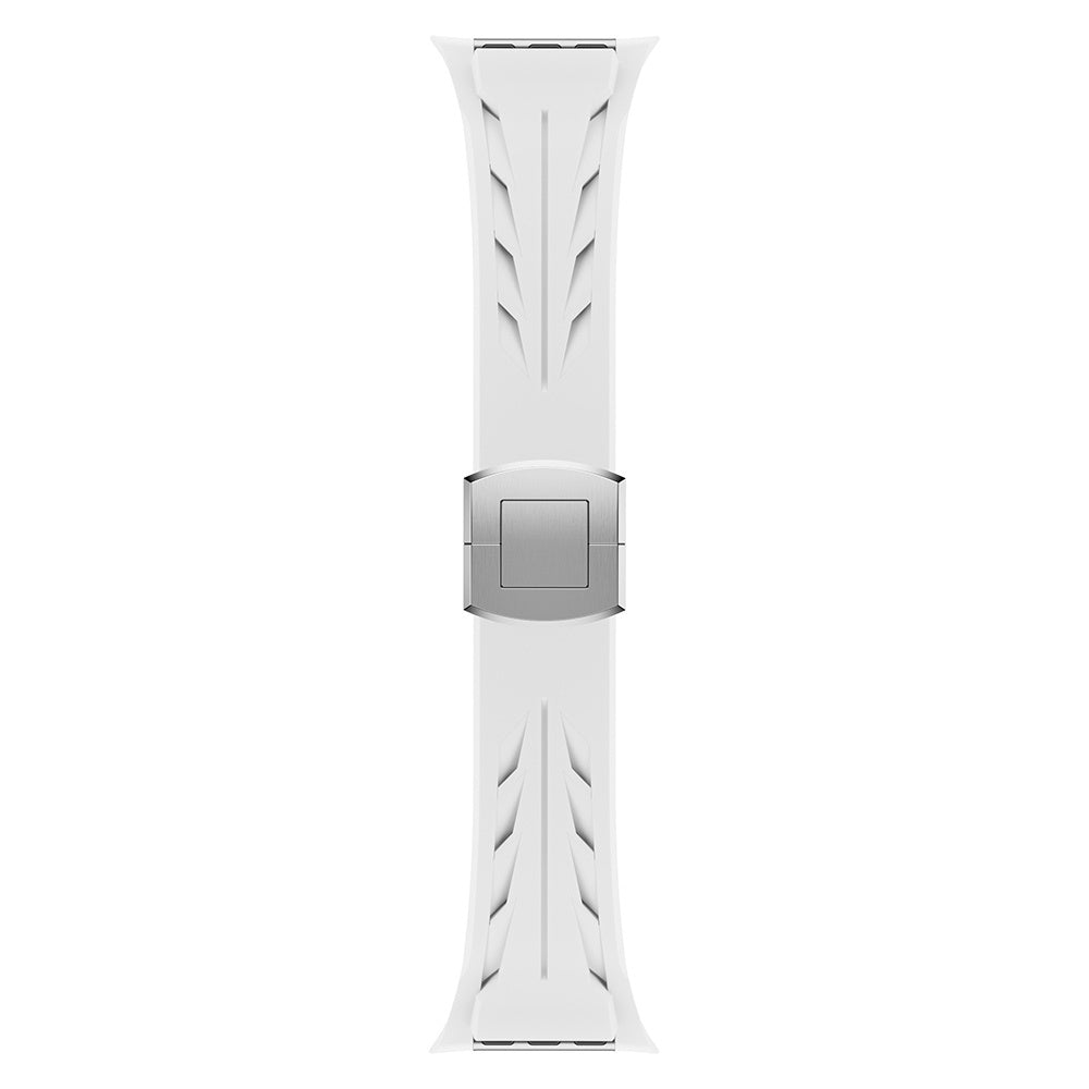 Apple Watch 44mm KRD-127 Metal Tokalı Silikon Kordon Siyah