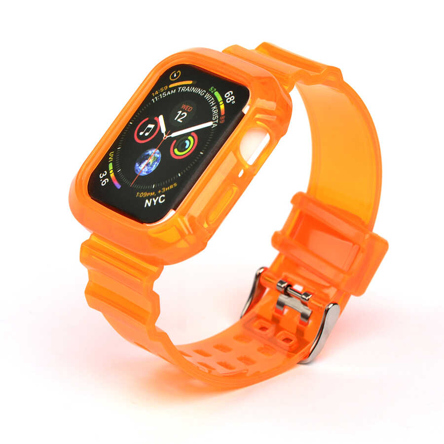 Apple Watch 44mm KRD-27 Silikon Kordon Sarı