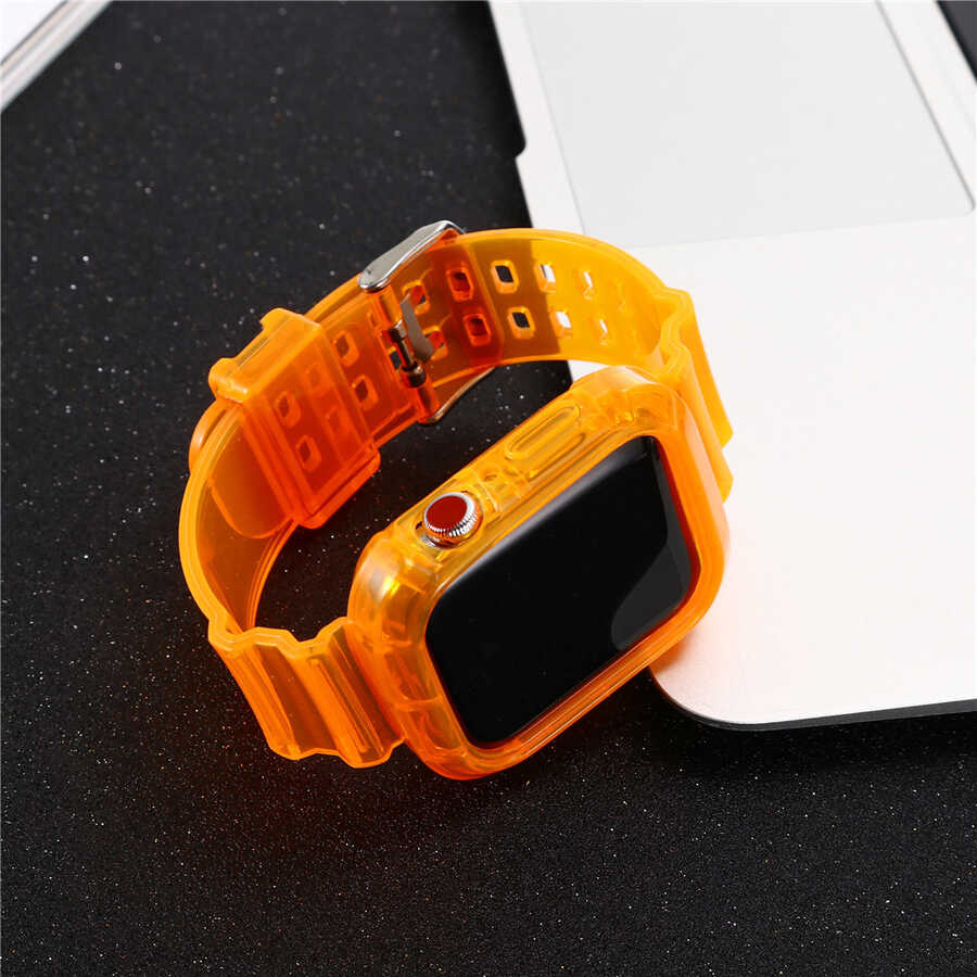Apple Watch 44mm KRD-27 Silikon Kordon Renksiz