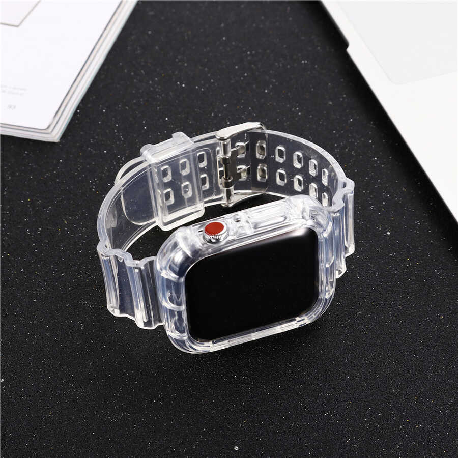 Apple Watch 44mm KRD-27 Silikon Kordon Renksiz