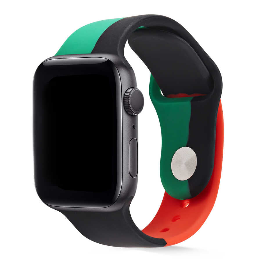 Apple Watch 44mm KRD-39 Silikon Kordon Siyah