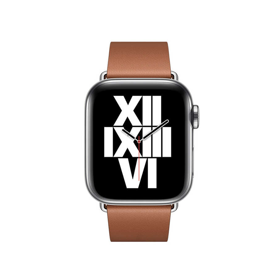 Apple Watch 44mm KRD-42 Deri Kordon Mavi