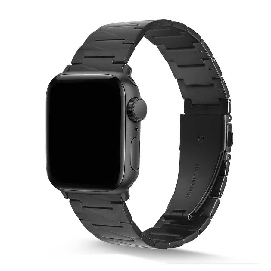 Apple Watch 44mm KRD-48 Metal Kordon Gümüş-Rosegold