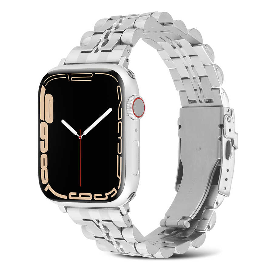 Apple Watch 44mm KRD-54 Metal Kordon Gümüş