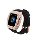 Apple Watch 44mm KRD-65 Kordon Siyah-Rose Gold