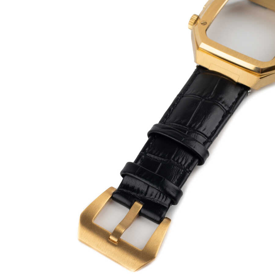 Apple Watch 44mm KRD-67 Kordon Kahverengi-Gümüş