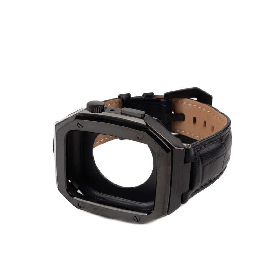Apple Watch 44mm KRD-67 Kordon Kahverengi-Gümüş