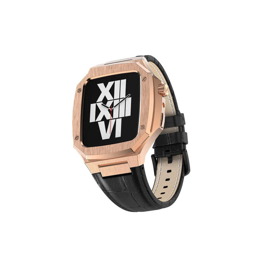 Apple Watch 44mm KRD-67 Kordon Kahverengi-Gümüş