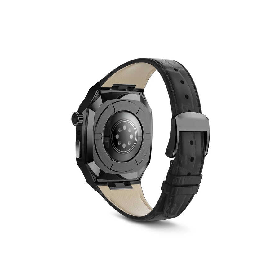 Apple Watch 44mm KRD-67 Kordon Siyah-Rose Gold