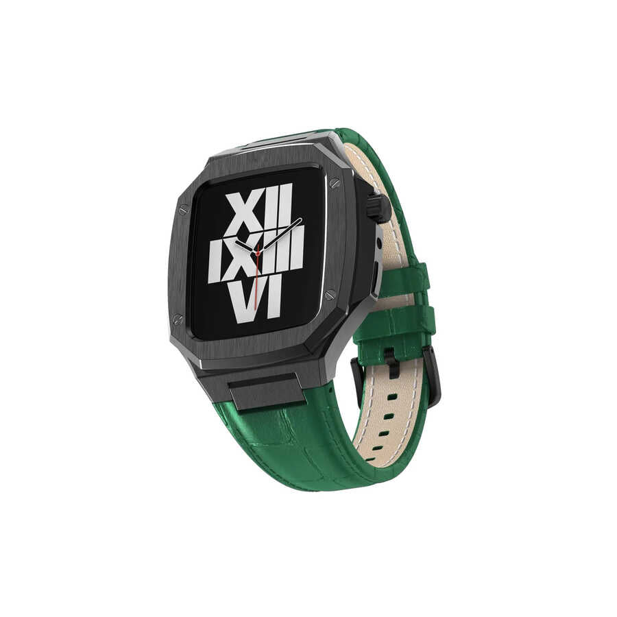 Apple Watch 44mm KRD-67 Kordon Yeşil-Gold