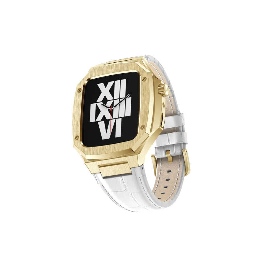 Apple Watch 44mm KRD-67 Kordon Siyah-Rose Gold