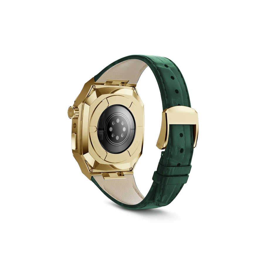 Apple Watch 44mm KRD-67 Kordon Yeşil-Gold