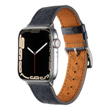 Apple Watch 44mm KRD-76 PU Deri Kordon Strap Kayış Lacivert