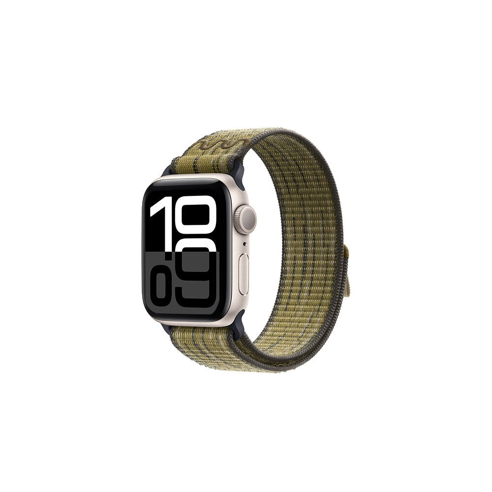 Apple Watch 44mm KRD-91 Hasır Kordon Strap Kayış Yeşil-Gri
