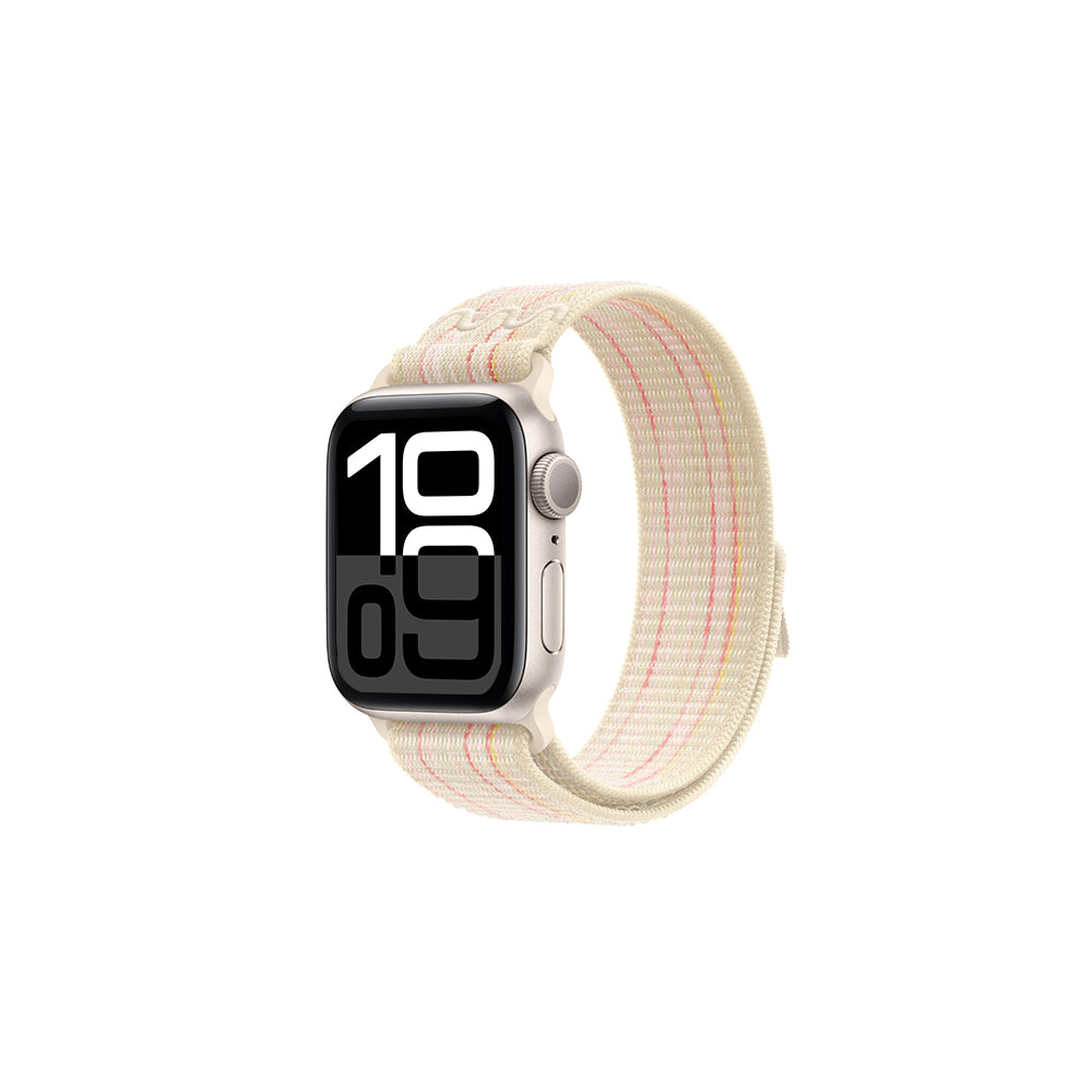 Apple Watch 44mm KRD-91 Hasır Kordon Strap Kayış Starlight-Pembe