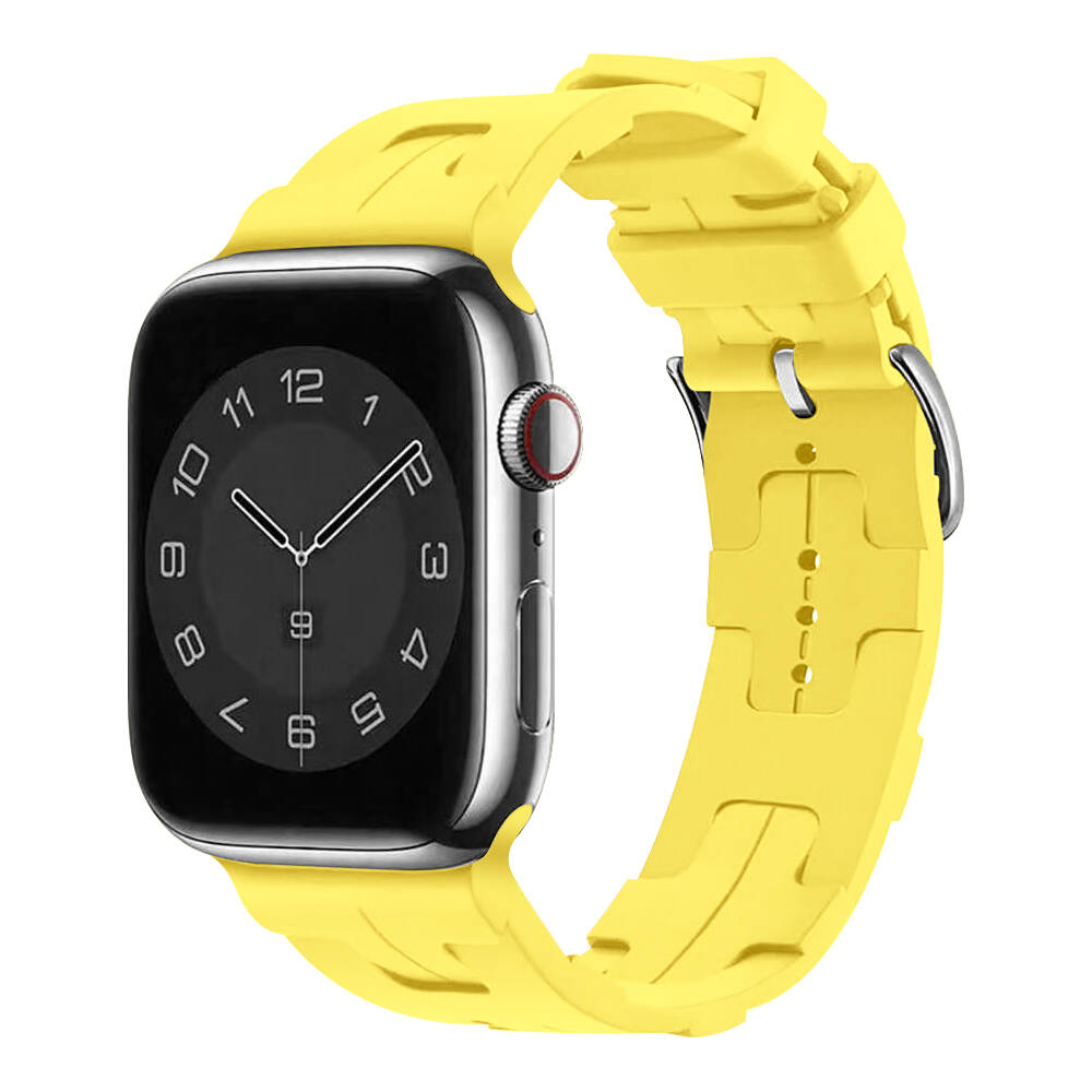 Apple Watch 44mm KRD-92 Silikon Kordon Sarı