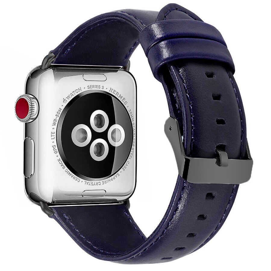 Apple Watch 44mm Luxury Leather Deri Kordon NO8