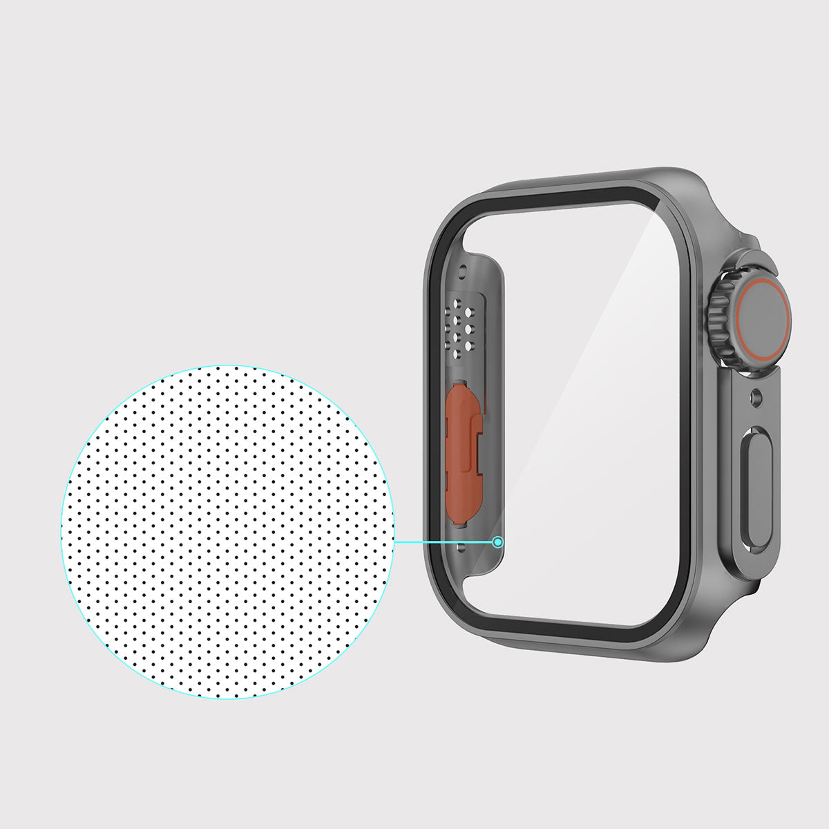 Apple Watch 44mm - Watch Ultra 49mm Kasa Dönüştürücü ve Ekran Koruyucu Zore Watch Gard 26 Gri