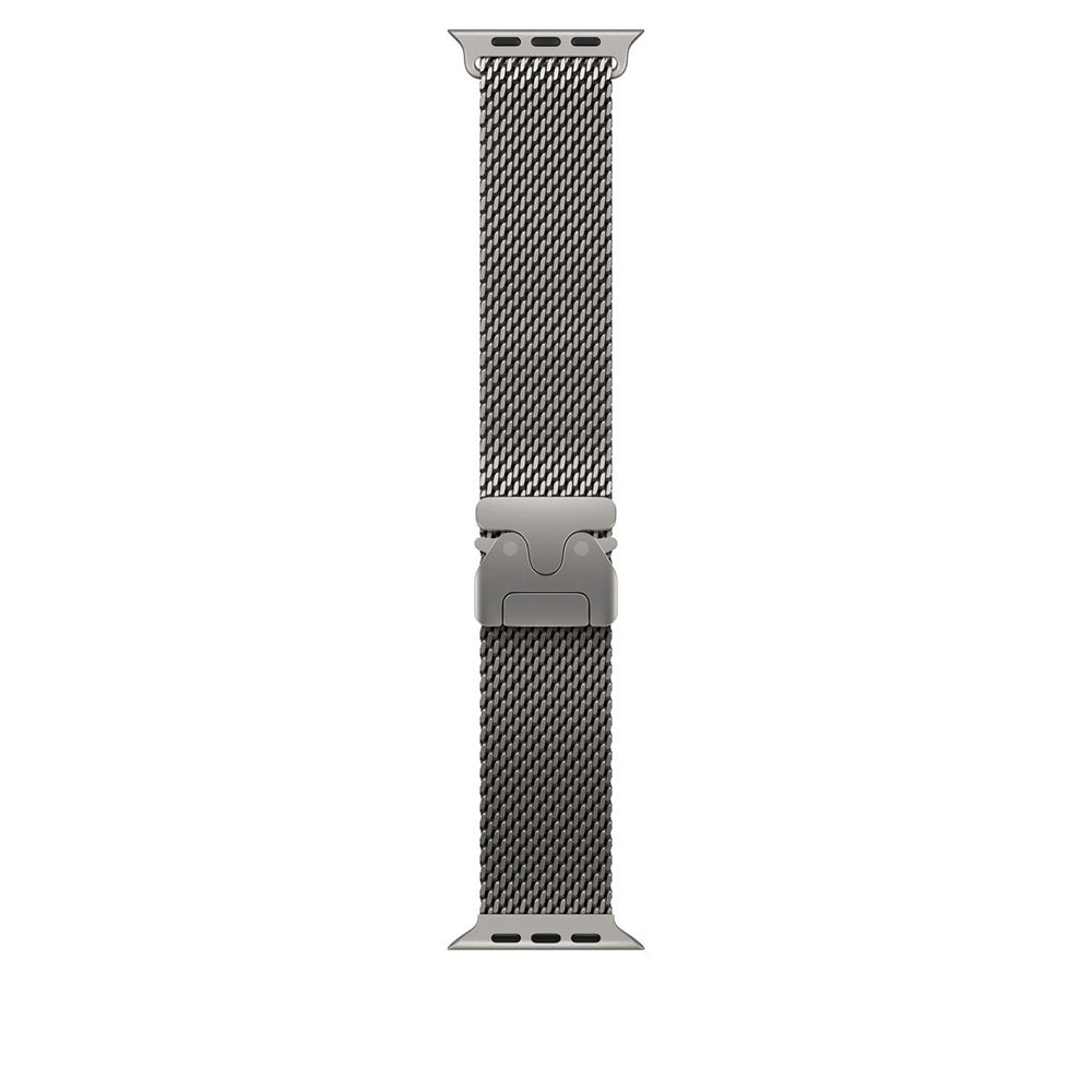 Apple Watch 44mm Zore KRD-100 Titanyum Hasır Kordon Titanyum-Gümüş