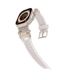 Apple Watch 44mm Zore KRD-108 Metal Başlıklı Silikon Kordon Starlight Purple