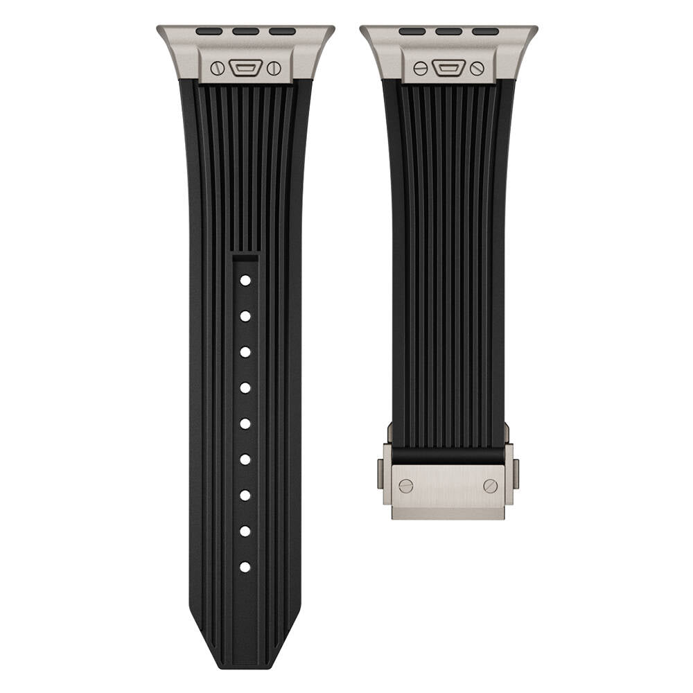 Apple Watch 44mm Zore KRD-113 Spor Görünümlü Silikon Kordon Beyaz
