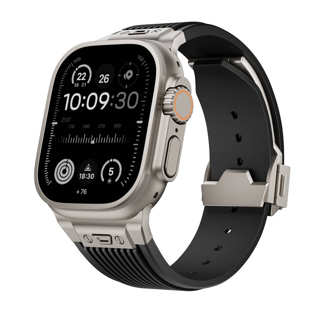 Apple Watch 44mm Zore KRD-113 Spor Görünümlü Silikon Kordon Beyaz